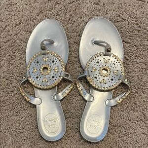Jack Rogers Metallic Silver and Gold Sandals